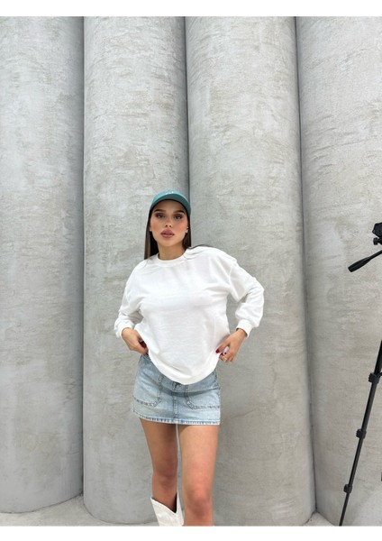 Düz Renk Kadın Sweatshirt