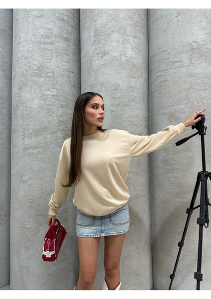 Düz Renk Kadın Sweatshirt