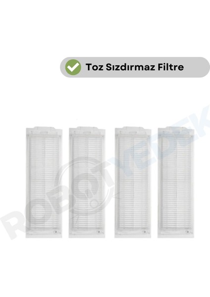 Robot Yedek Viomi V2 Robot Süpürge Uyumlu 4 Adet Hepa Filtre