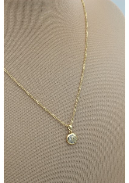 Stil Incisi/xupıng Jewelry Küçük Yuvarlak Zirkon Taşlı Kolye