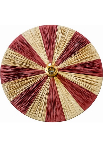 Çizgili vişne şarap rengi yuvarlak metal duvar lambası, E27 duy tipi, modern tasarım