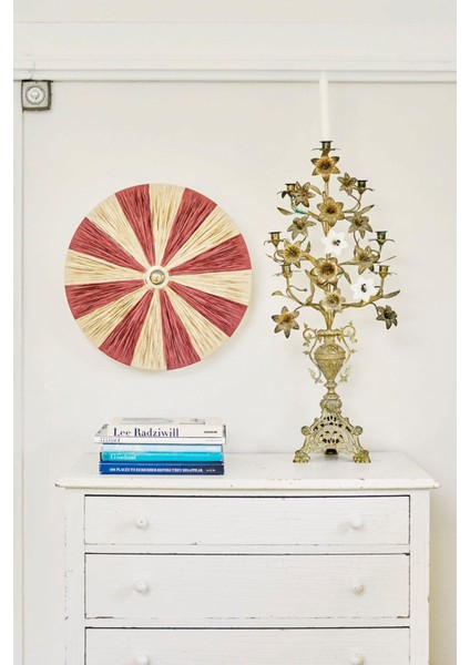 Çizgili vişne şarap rengi yuvarlak metal duvar lambası, E27 duy tipi, modern tasarım fiyatları