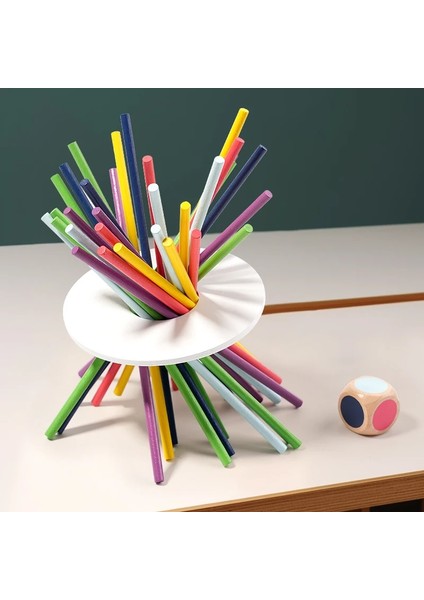 Çocuklar Ahşap Çubuklar Sabit Istifleme Bulmaca Oyuncakları Montessori Renk Yapı Taşları Denge Oyunları Eğitim Oyuncakları Sabır Eğitimi (Yurt Dışından)