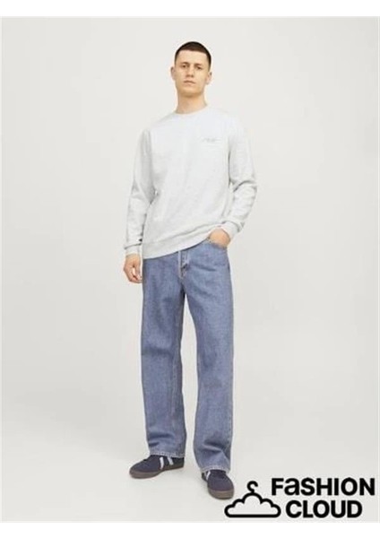 Üç Iplik Küçük Baskılı Erkek Sweatshirt