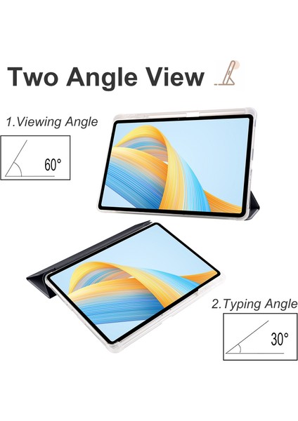 For Honor Pad V8 Pro 3-Folding Transparent Tpu Smart Leather Tablet Case (Yurt Dışından)