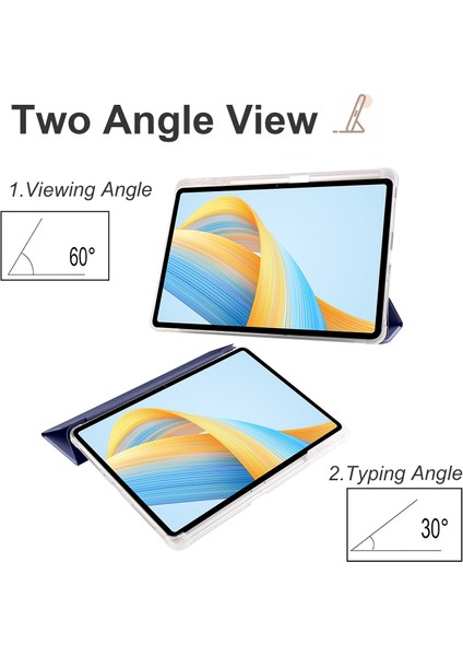 For Honor Pad V8 Pro 3-Folding Transparent Tpu Smart Leather Tablet Case (Yurt Dışından)