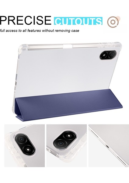 For Honor Pad V8 Pro 3-Folding Transparent Tpu Smart Leather Tablet Case (Yurt Dışından)