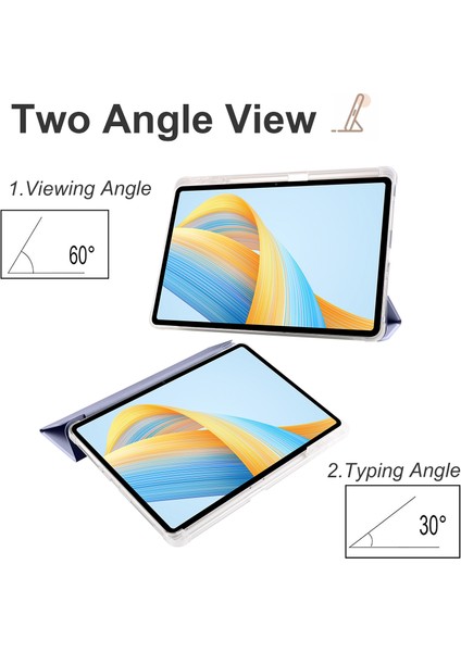 For Honor Pad V8 Pro 3-Folding Transparent Tpu Smart Leather Tablet Case (Yurt Dışından)