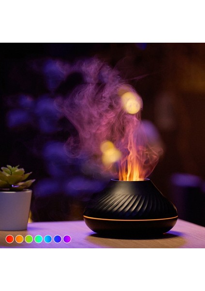 DQ705 Volkanik Alev Aroma Difüzör Hava Nemlendirici DQ705(BEJ) Bej (Yurt Dışından)