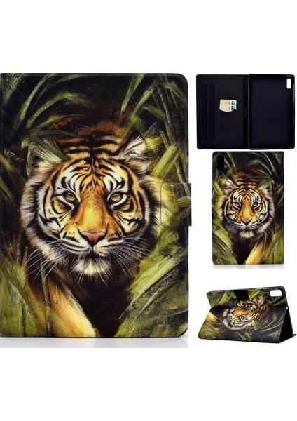 Lenovo Tab P11 Gen 2 Tiger Için Renkli Çizim Pu Tablet Kılıfı (Yurt Dışından)