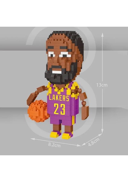 Yeni Basketbol Idol 3D Model Yapı Back Basketbol Oyuncusu Dıy Minyatür Montaj Tuğla Hareketli Bebek Modeli Çocuk Oyuncak Renk: Mavi (Yurt Dışından)