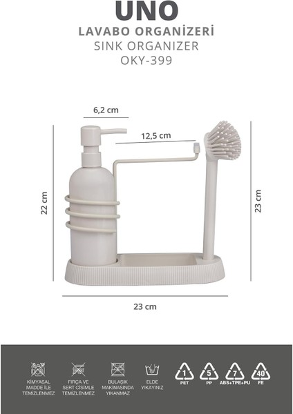 Uno Lavabo Organizer - Bej indirimleri