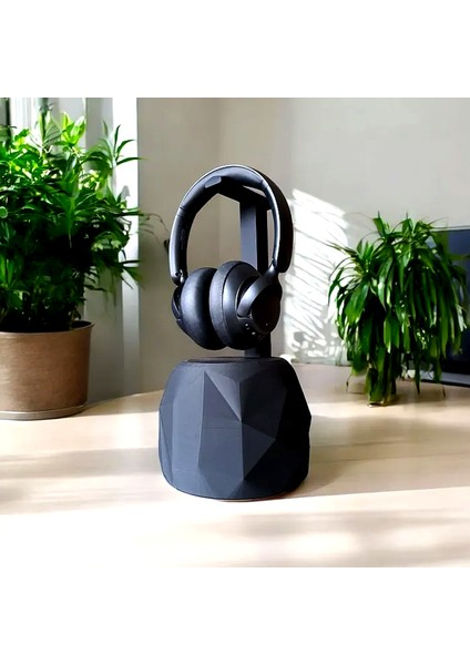 Geometrik Tabanlı Kulaklık Standı – Modern Masaüstü Askılık
