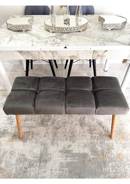 Puf Bench Ahşap Ayak 90 x 40