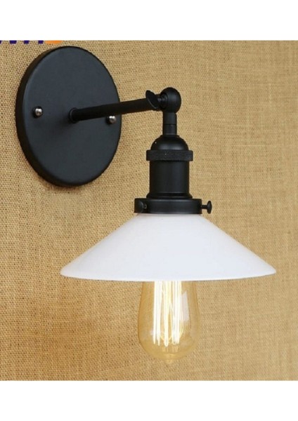 Şık retro metal aplike, siyah, 22cm çapında dekoratif aydınlatma.