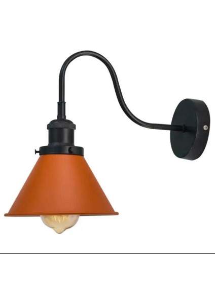 Retro Siyah Turuncu Metal Modern Dekoratif Rustik Aplik