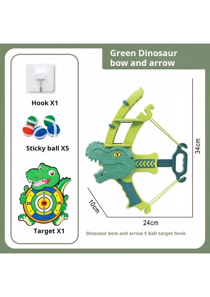 Montessori Sport Slingshot Hedef Yapışkan Top Dart Basketbol Masa Oyunları Eğitim Çocuk Dış Mekan Oyun Oyuncak Renk: Yeşil Dinozor (Yurt Dışından)