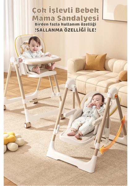 - Mama Sandalyesi - Sallanabilir Tekerlekli Katlanabilir