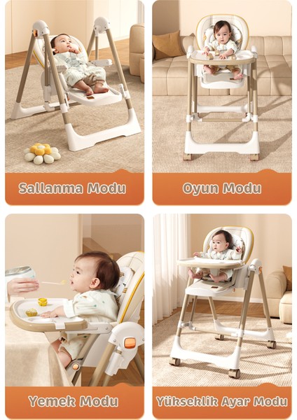 - Mama Sandalyesi - Sallanabilir Tekerlekli Katlanabilir