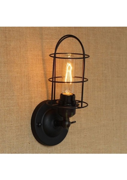 Şık Siyah Metal Hareketli Duvar Aplikası E27 Duylu Modern Tasarım