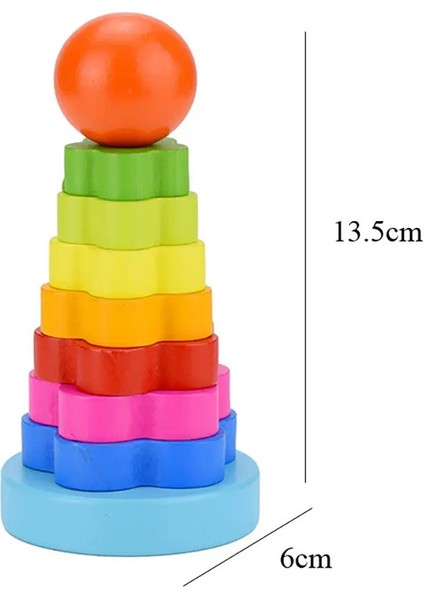 Gökkuşağı Istifleyicisi Ahşap Yüzük Eğitim Oyuncak Çocuk Kulesi Yığın Bloklar Renk Şekli Oyunu Bebek Montessori Oyuncakları Çocuklar Için Hediyeler Renk: 3A Gökkuşağı (Yurt Dışından)