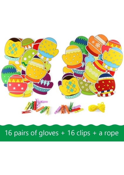Toddler Montessori Malzeme Diy Oyuncakları Çorap Renkleri Sıralama Eşleşen Oyunlar Erken Eğitim Öğrenme Oyuncakları Okul Öncesi Öğretim Yardımları Renk: Eldiven Seti (Yurt Dışından)