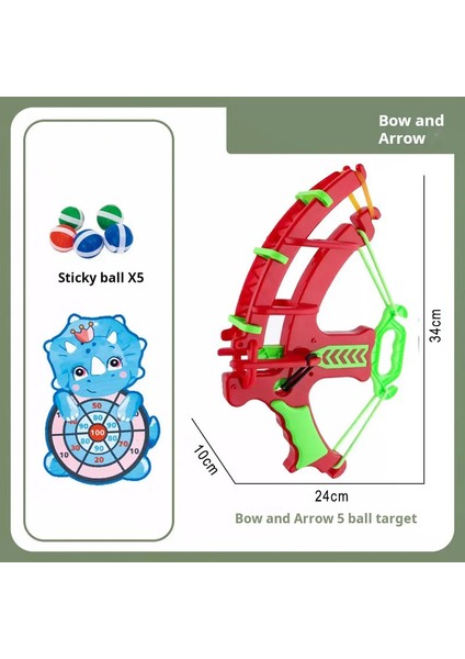 Montessori Spor Saldırıcı Hedef Yapışkan Top Dart Basketbol Masa Oyunları Eğitim Çocuk Dış Mekan Oyun Oyuncak Renk: Kırmızı Triceratops (Yurt Dışından)
