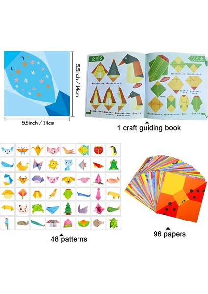 Origami Kiti 30/96 Sayfalar Origami Kağıt Zanaat Rehber Kitabı Diy Sanat Zanaat Projeleri Yeni Başlayanlar Için Malzemeler Çocuklar Çocuklar Erkek Kızlar Renk: 96 Sayfa (Yurt Dışından)