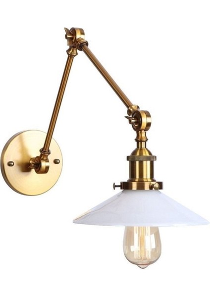 Metal hareketli başlık aplik, beyaz, 22cm çap, E27 duy, retro tarz.