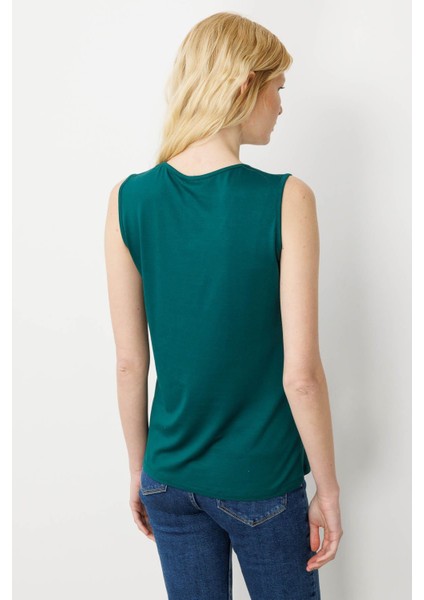 Kadın Askılı Penye T-Shirt Yeşil modelleri
