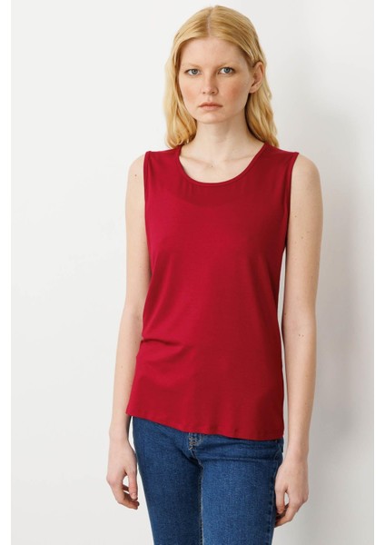 Kadın Askılı Penye T-Shirt Bordo fiyatları