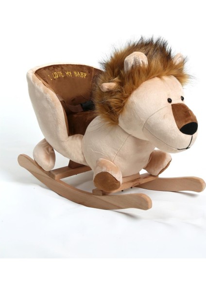 Safeline Bebe Peluş Ahşap Sallanır Oyuncak Aslan