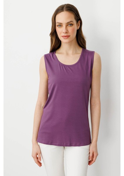 Kadın Askılı Penye T-Shirt Lila fiyatları