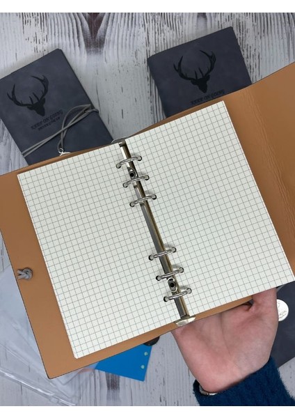 Keep On Going Binderli Deri Kapak Depolama Dosyalı Gri Renk Özel Tasarım Ajanda/notebook/klasörlü Defter modelleri