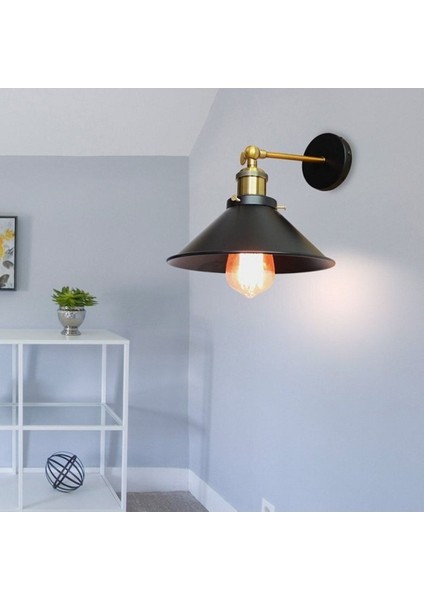 Hareketli metal aplik, 22cm çap, şık ve modern tasarım, E27 duy tipi, siyah renk