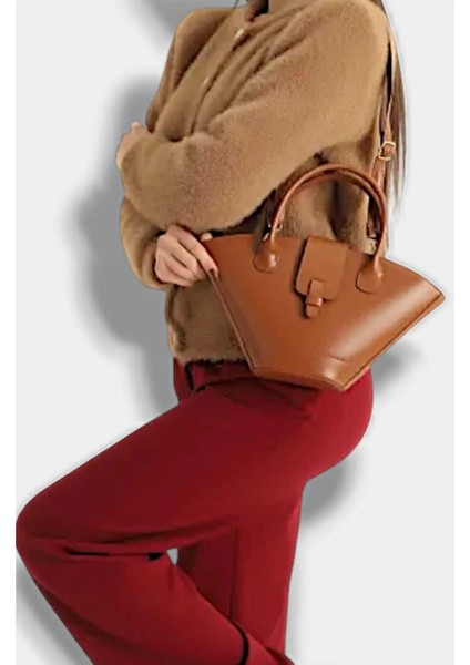 Taba Bucket Kova Model Asimetrik Kesim Astarlı Kadın Çanta - Rb1032