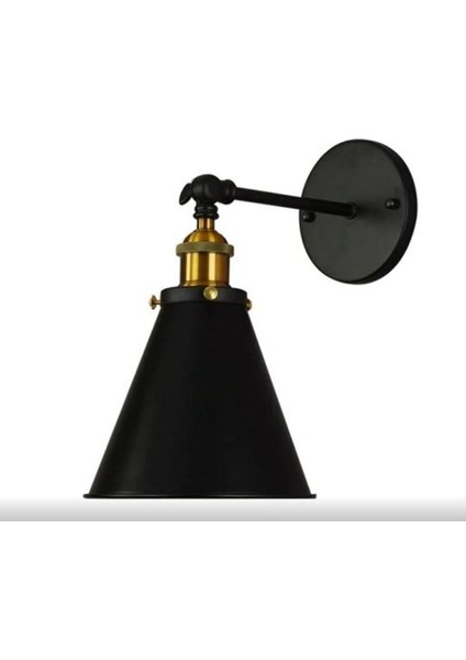 Retro Mafsallı Hareketli Metal Aplik, Siyah, Şık ve Kullanışlı Tasarım