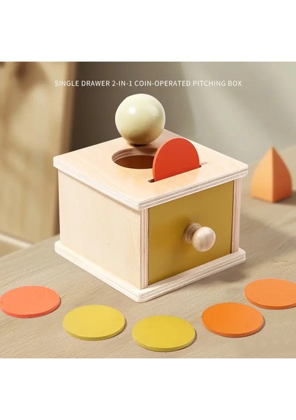 Montessori Bebek Erken Eğitim Oyuncakları Renkli Ahşap Fırlatma Para Çekmece Kutusu Eğitimi Bebek Duyusal Mantık Öğretim Aıds Renk: Eşleştirme Kutusu (Yurt Dışından)