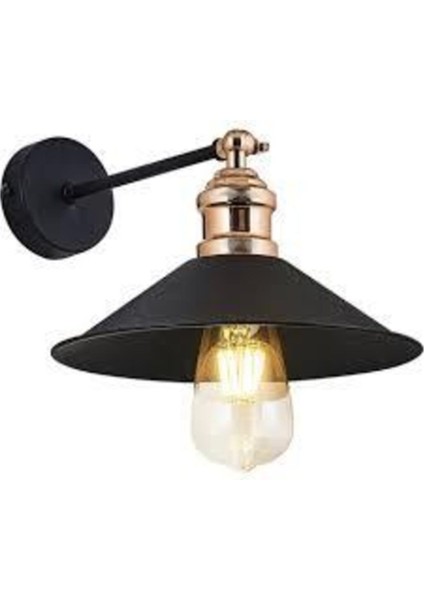 Modern siyah aplik, 23cm çapında şık ve dayanıklı metal tasarım, E27 duy tipi