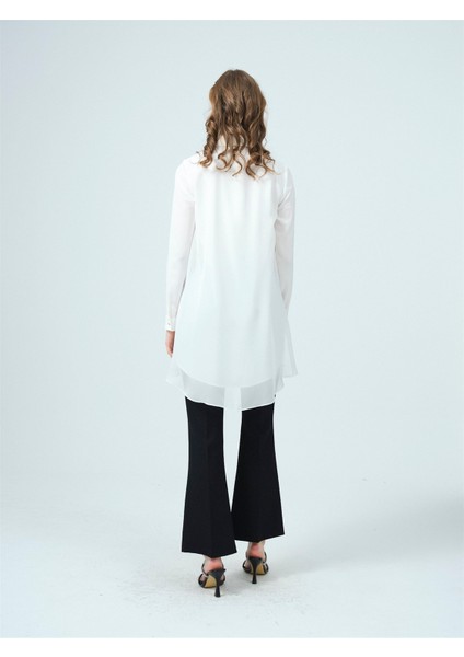 Zincir Şeritli Şifonlu Gömlek modelleri