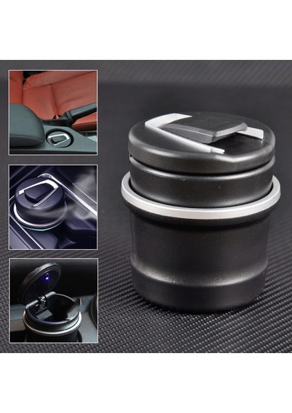 Oto Küllük Işıklı Bardaklık Uyumlu Kapaklı Bmw Tip Mini Çöp Kovası