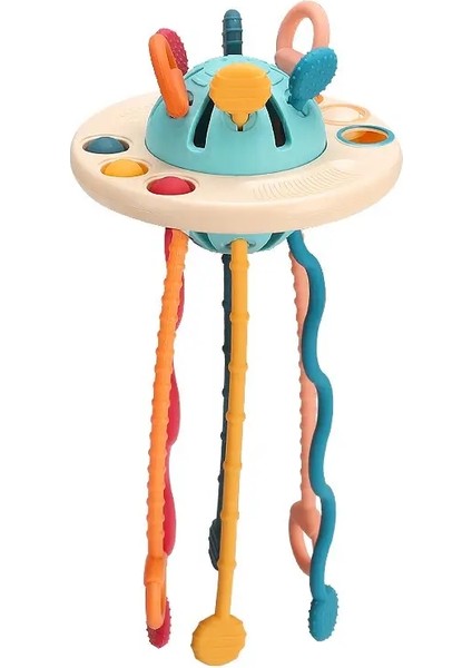 Montessori Duyusal Geliştirme Bebek Oyuncaklar Çekme String Finger Kavrama Eğitimi Erken Öğrenme Eğitim Oyuncak Diş Çıkarma Bpa 1-3ycolor: Ufo (Yurt Dışından)