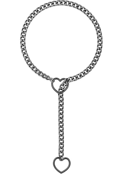 Kayma Zincir Kalp O-Ring Kolye Punk Rock Küba Uzun Kolye Kadınlar Için Takı Lariat Y-Necklace Anahtarlı Kalp Dolabı (Yurt Dışından)