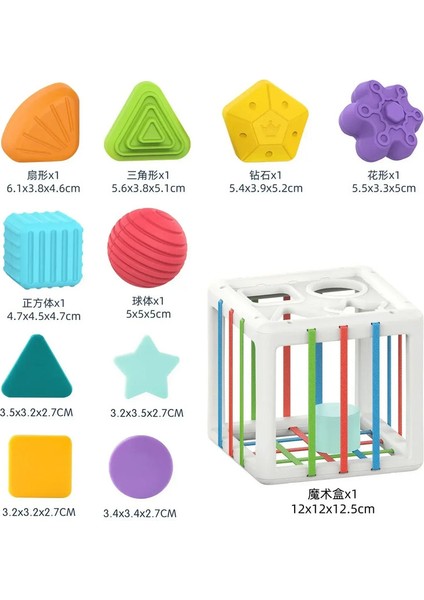 Bebek Şekli Sıralama Oyuncakları Çocuklar Montessori Eğitim Oyuncakları Fine Motor Beceri Çekimi Için Elastik Bantlar ile Renkli Duyusal Küp Oyuncakları: Gökkuşağı Küpü (Yurt Dışından)