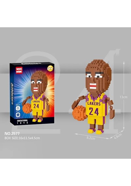Yeni Basketbol Idol 3D Model Yapı Back Basketbol Oyuncusu Dıy Minyatür Montaj Tuğla Hareketli Bebek Modeli Çocuk Oyuncak Renk: Kırmızı (Yurt Dışından)