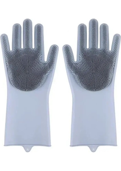 Silikon Evcil Hayvan Bakım Eldivenleri - Kolay Banyo, Kılları Alma Temizleme Köpekler Kediler - Çok Amaçlı Şampuan Aracı Koyu gri (Yurt Dışından)