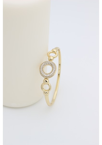Stil Incisi/xupıng Jewelry Daire Zirkon Taşlı Kelepçe