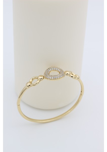 Stil Incisi/xupıng Jewelry Daire Zirkon Taşlı Kelepçe