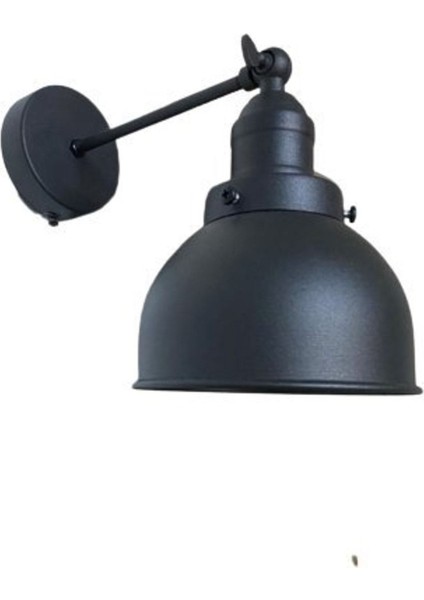 Rustik Siyah Metal Duvar Aplikası, Şık ve Dayanıklı Dekorasyon Parçası