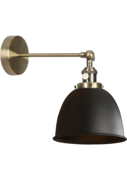 Modern siyah metal duvar aplikası, şık ve dekoratif aydınlatma için ideal.